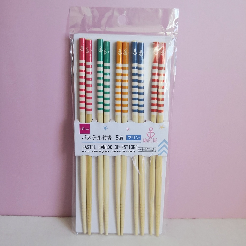New Pastel Bamboo chopstick 5 Pairs